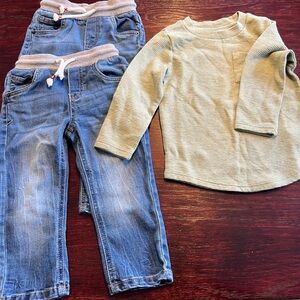 Cat & Jack Light Blue Kids Jeans and top